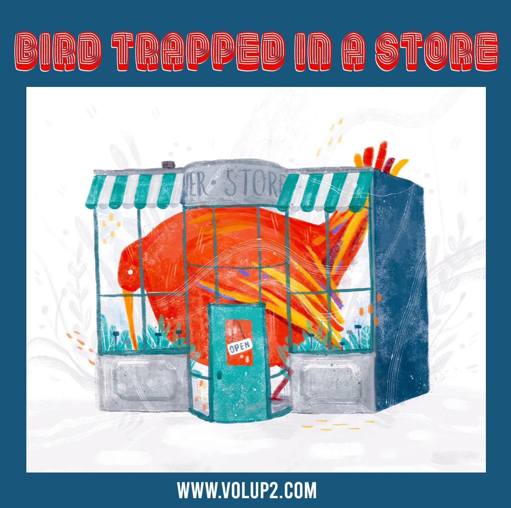Bird Trapped in a Store by Lily T.