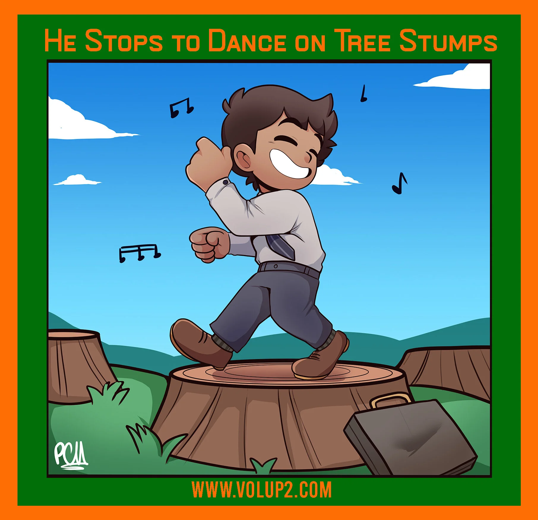 He Stops to Dance on Tree Stumps by Caleb Stanicar
