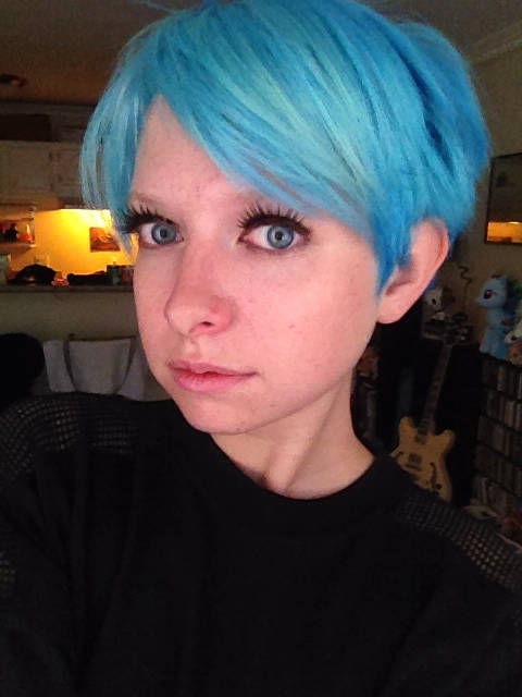 A recent selfie showing off my bright blue pixie cut - I felt so happy and confident and so ME in this photo :)