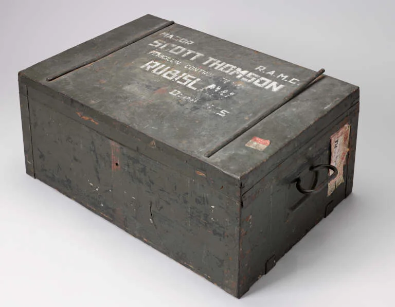 Wooden chest used by Major Scott Thomson. Credit: Science Museum
