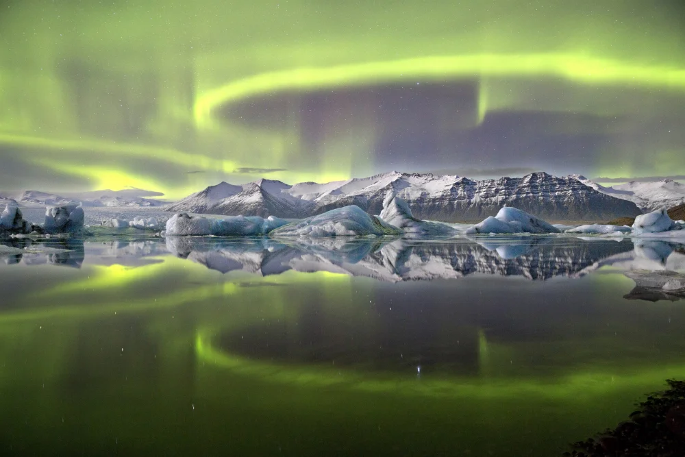 Overall winner: Aurora over a Glacier Lagoon by James Woodend (UK)
