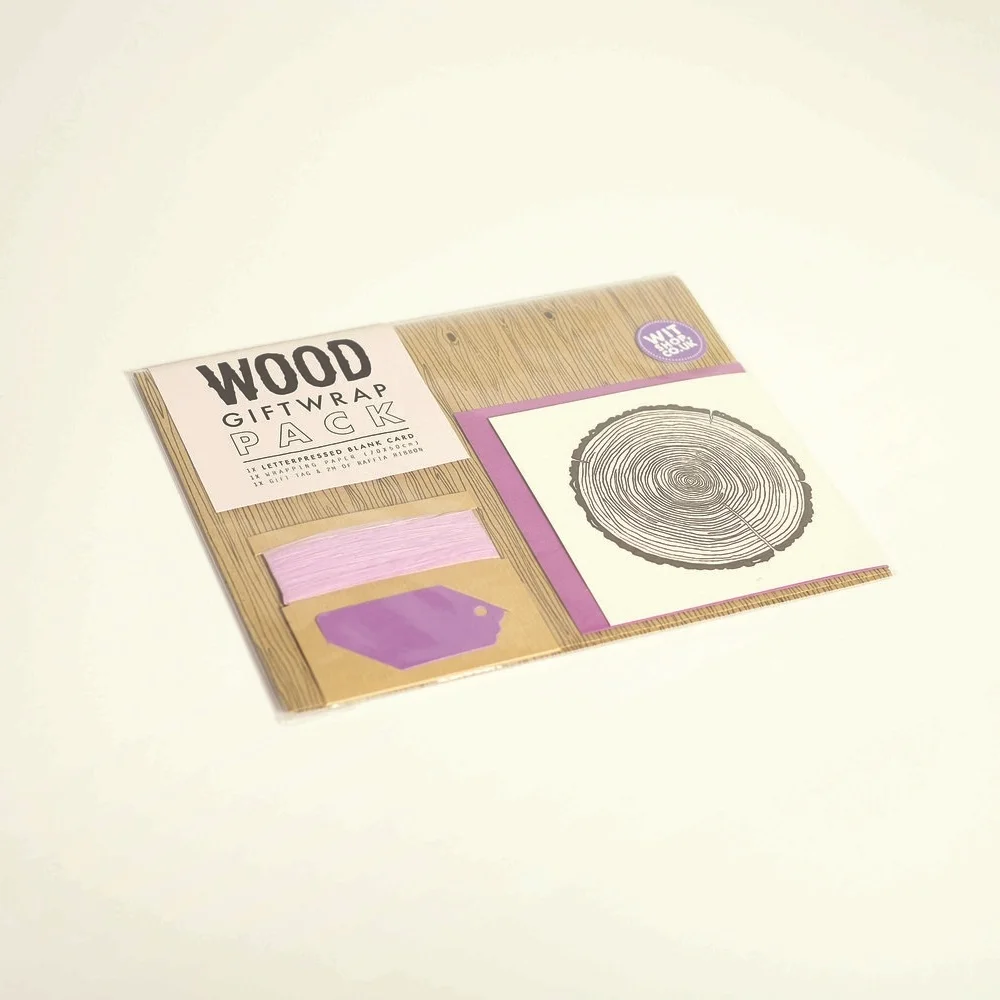 Wood Gift Wrap Pack, £5.40 Ideal for nature lovers this pack comes with a sheet of wood grain gift wrap, greeting card, envelope, gift tag and raffia ribbon. 