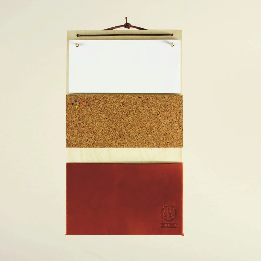 Hanging Organiser, £38 Write notes on the pad, pin reminders on the cork board and store paper in the nubuck leather pocket – an office godsend. 