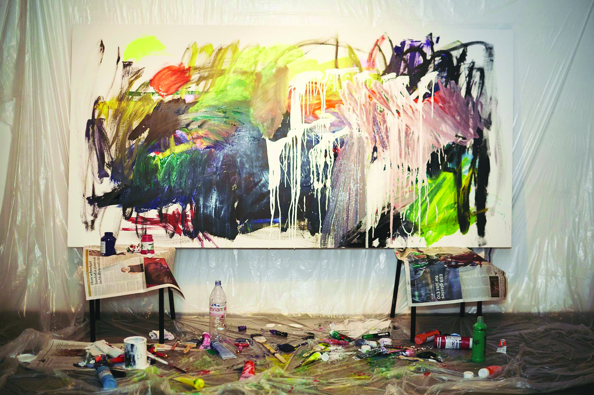 Synaesthetic painting by Anna Kolosova, Nadjib Achaibou and This Is Why (Berlin), photograph by Joe Sarah