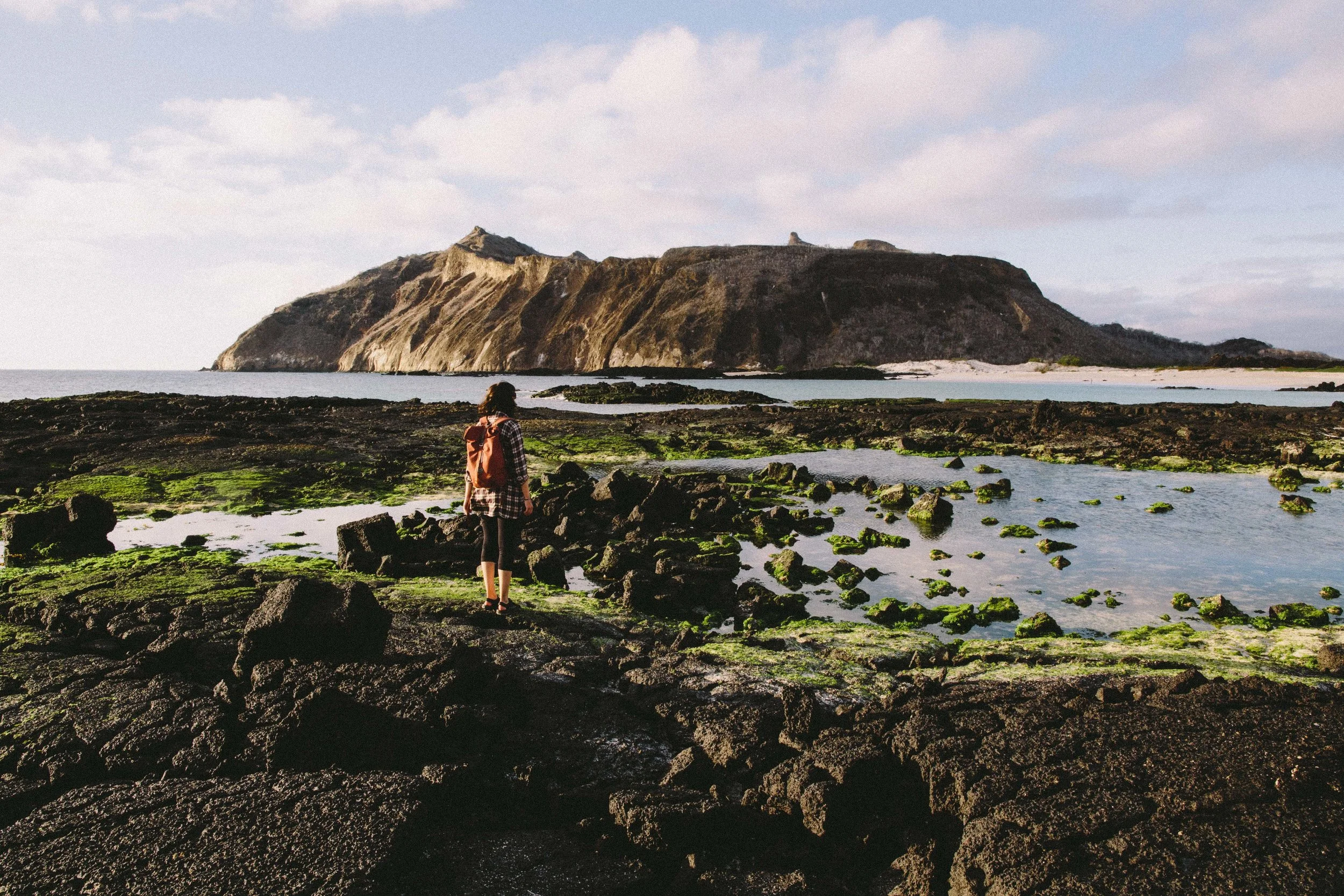 Editor Jo explores the Galapagos Islands with her trusty UNEEK originals. Photo: Graeme Owsianski