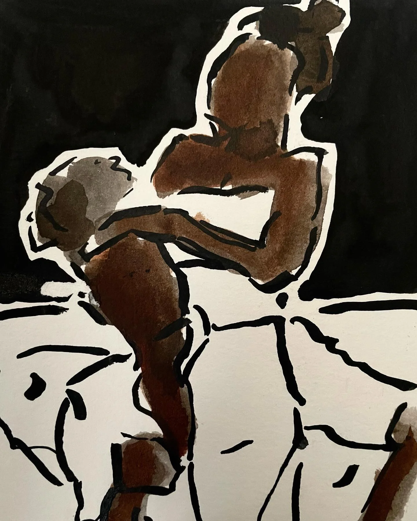 &ldquo;Untitled&rdquo;
Ink on watercolor paper
6in x 4.5in

Follow: @radiant.kingg.art

#postcontemporary 
#postcontemporaryart 

#visualart #art #lostboy #blackart #blackartist #supportblackart #dopeblackart

#inkonpaper #inkwash #inkwashpainting #f