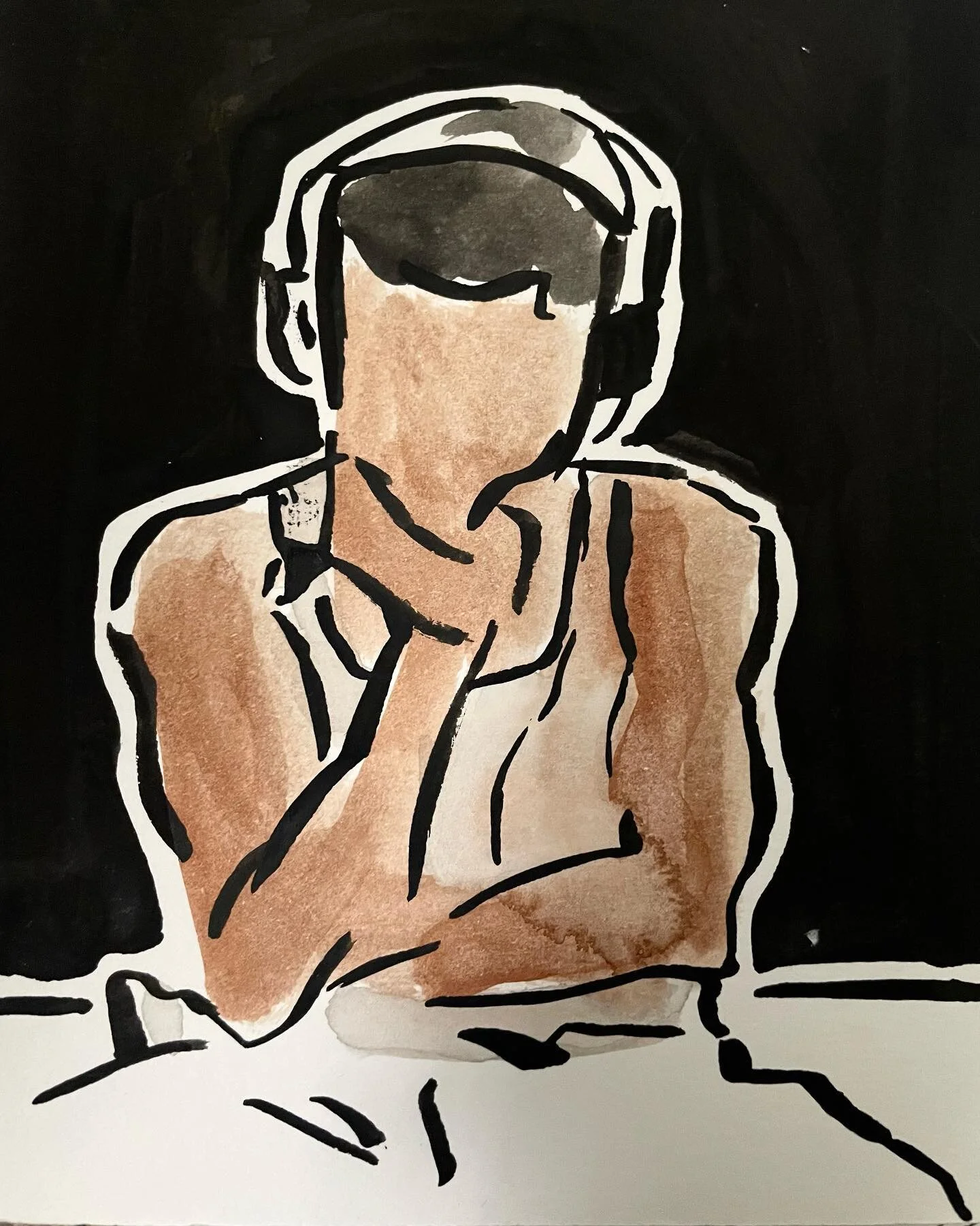 &ldquo;Untitled&rdquo;
Ink on watercolor paper
6in x 4.5in

Follow: @radiant.kingg.art

#postcontemporary 
#postcontemporaryart 

#visualart #art #lostboy #blackart #blackartist #supportblackart #dopeblackart

#inkonpaper #inkwash #inkwashpainting #f