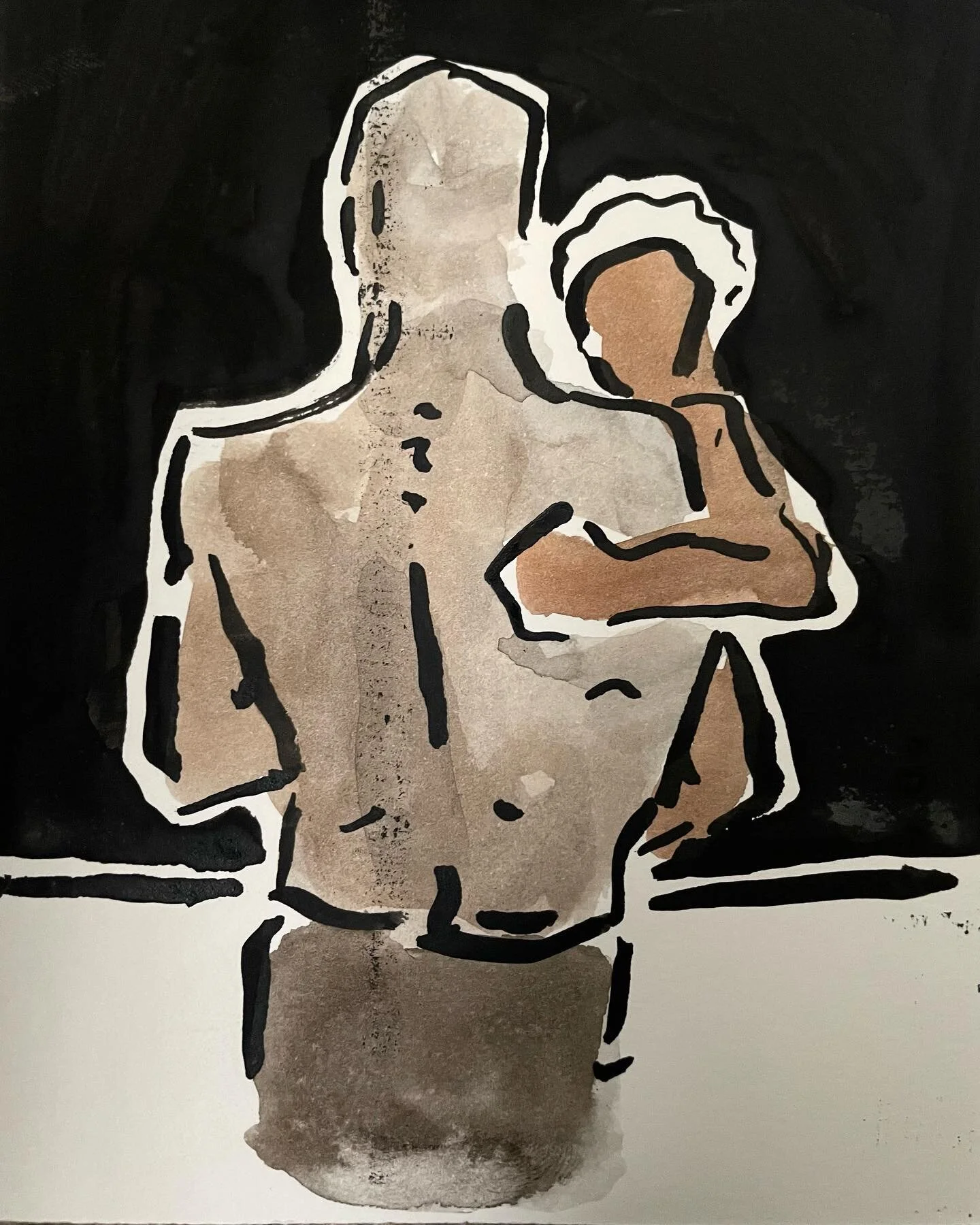 &ldquo;Untitled&rdquo;
Ink on watercolor paper
6in x 4.5in

Follow: @radiant.kingg.art

#postcontemporary 
#postcontemporaryart 

#visualart #art #lostboy #blackart #blackartist #supportblackart #dopeblackart

#inkonpaper #inkwash #inkwashpainting #f