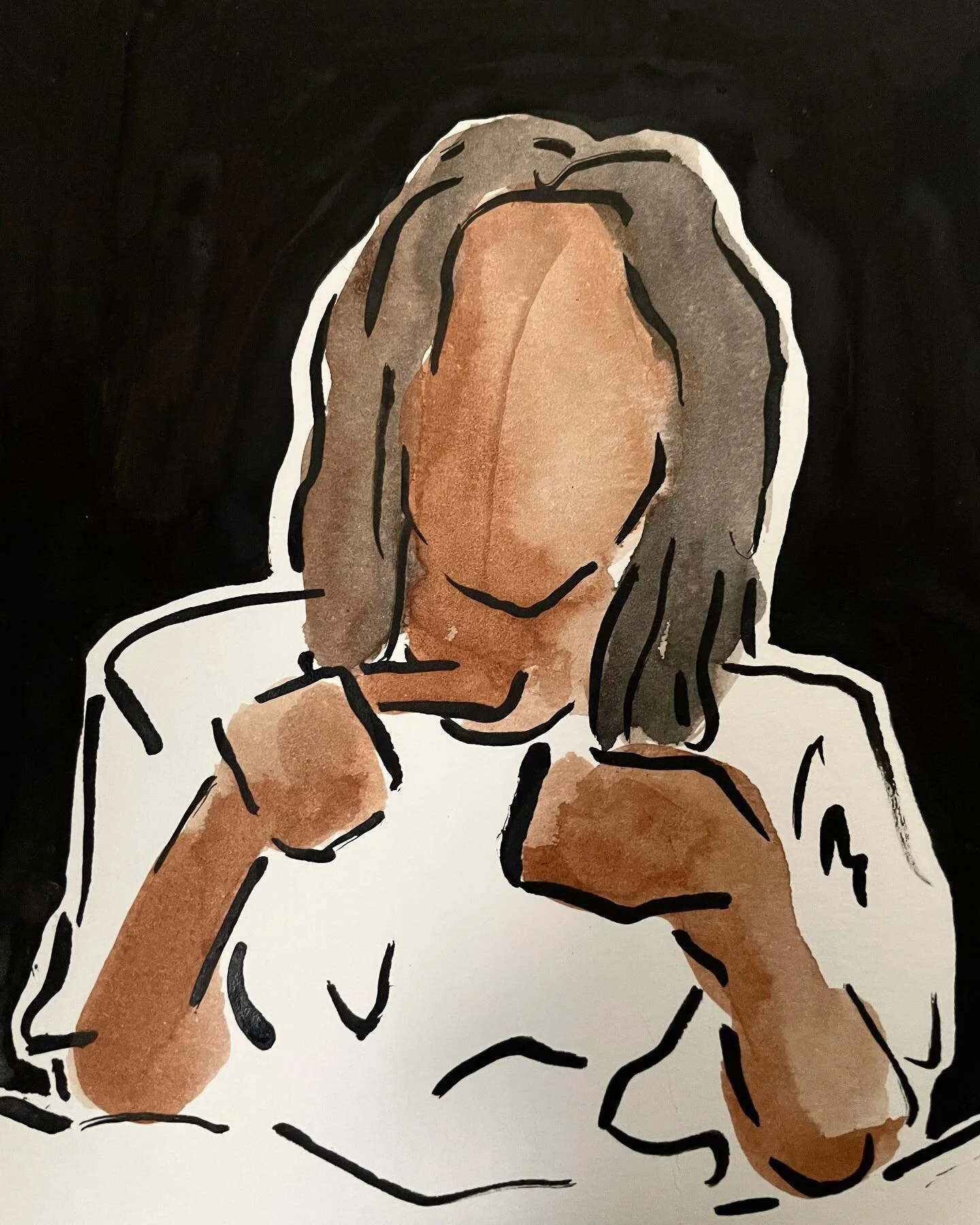 &ldquo;Untitled&rdquo;
Ink on watercolor paper
6in x 4.5in

Follow: @radiant.kingg.art

#postcontemporary 
#postcontemporaryart 

#visualart #art #lostboy #blackart #blackartist #supportblackart #dopeblackart

#inkonpaper #inkwash #inkwashpainting #f