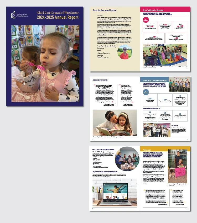  Designed and laid out the Annual Report, giving it a clean, modern look. Cover and selected pages shown. 