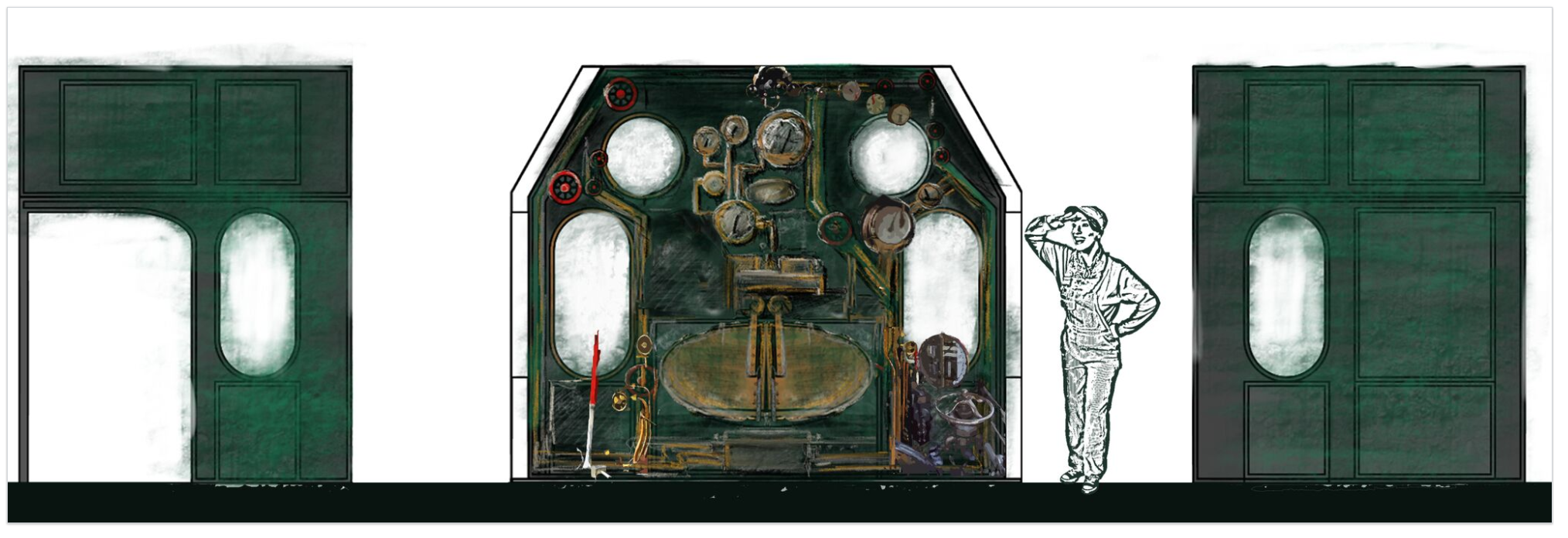 Installation Scenic Design Sketch: Iowa City Public Library Steam Festival