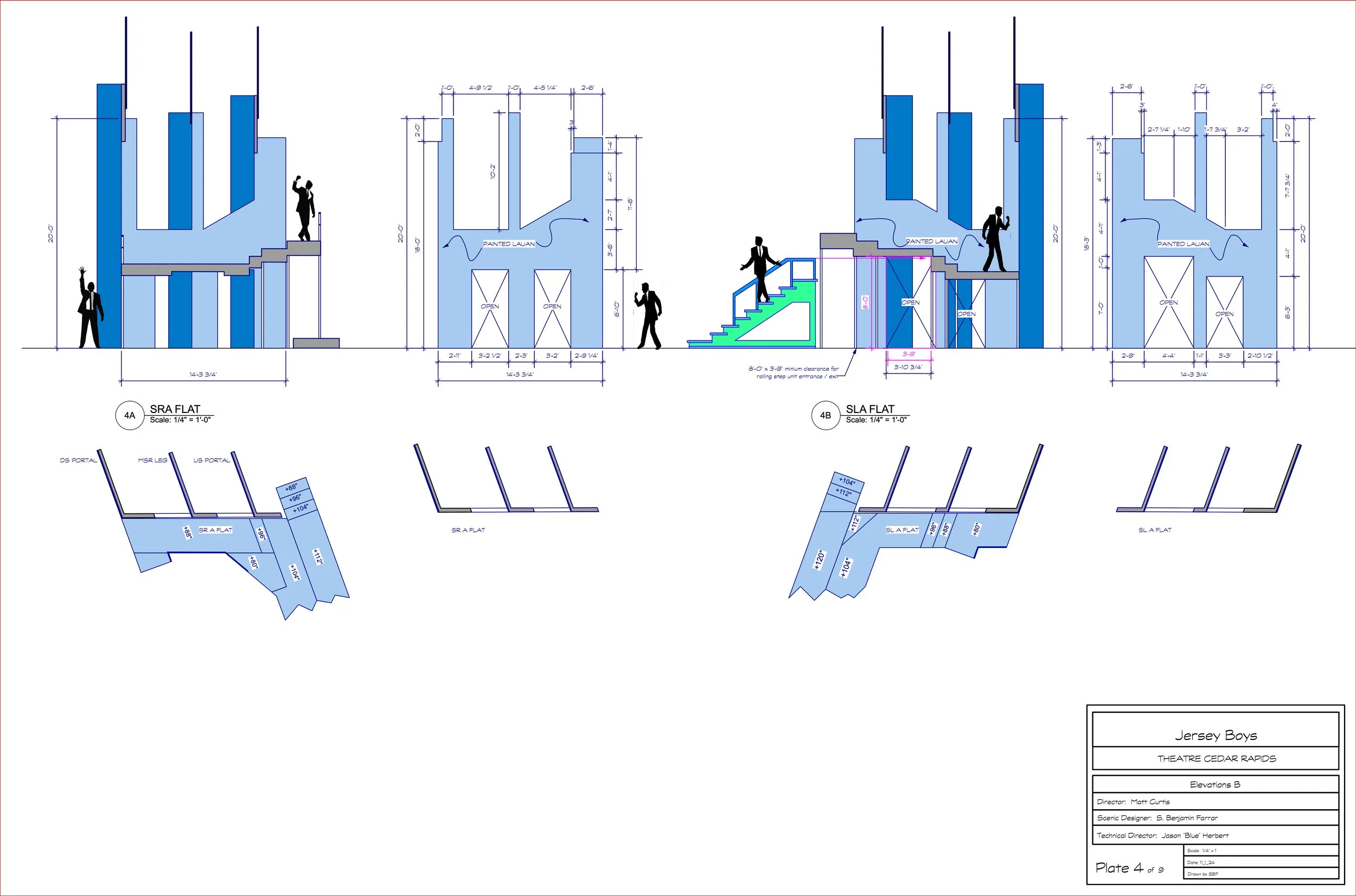 Drafting: Elevations for Jersey Boys at Theatre Cedar Rapids