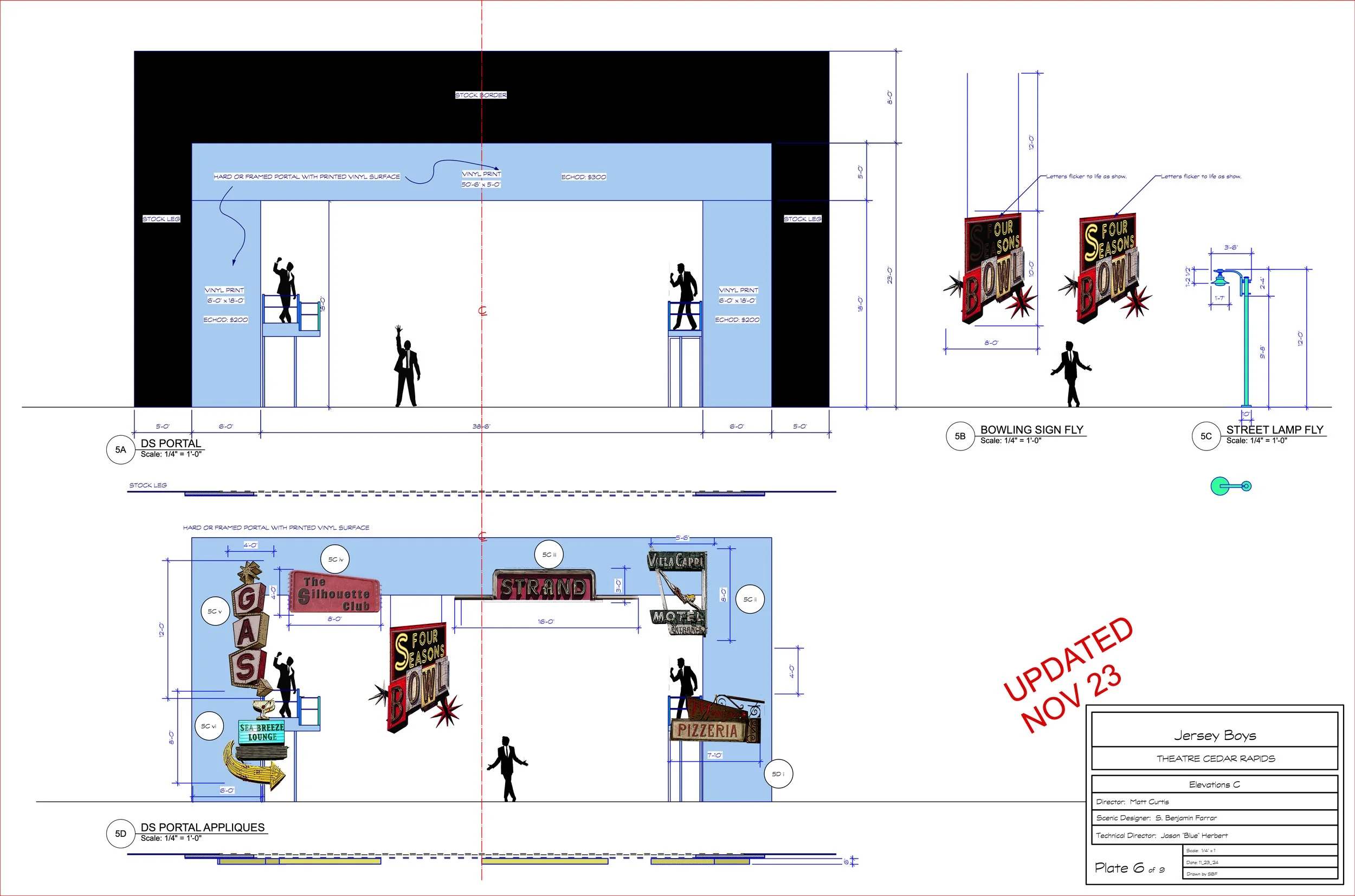 Drafting: Elevations for Jersey Boys at Theatre Cedar Rapids