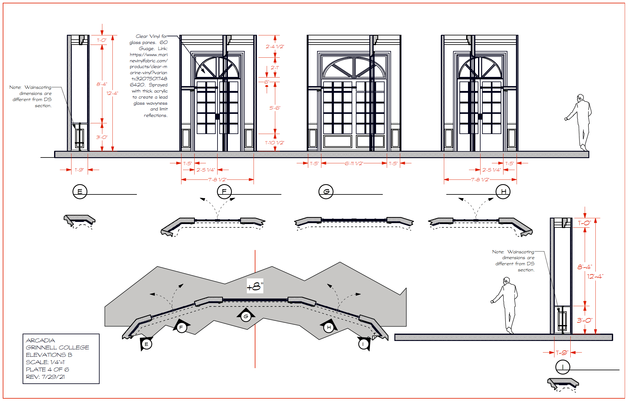 Drafting: Elevations for Arcadia at Grinnell College