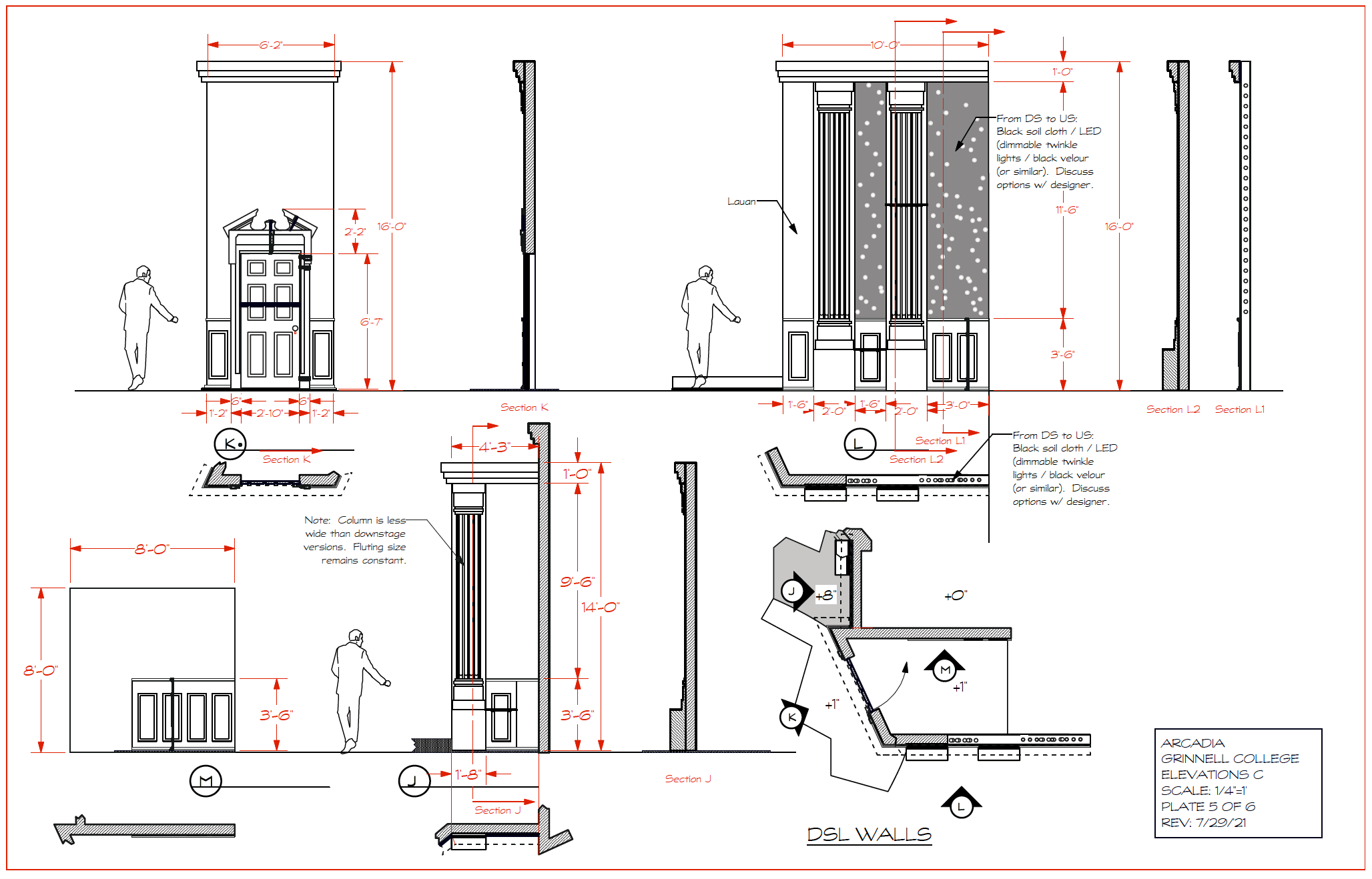 Drafting: Elevations for Arcadia at Grinnell College