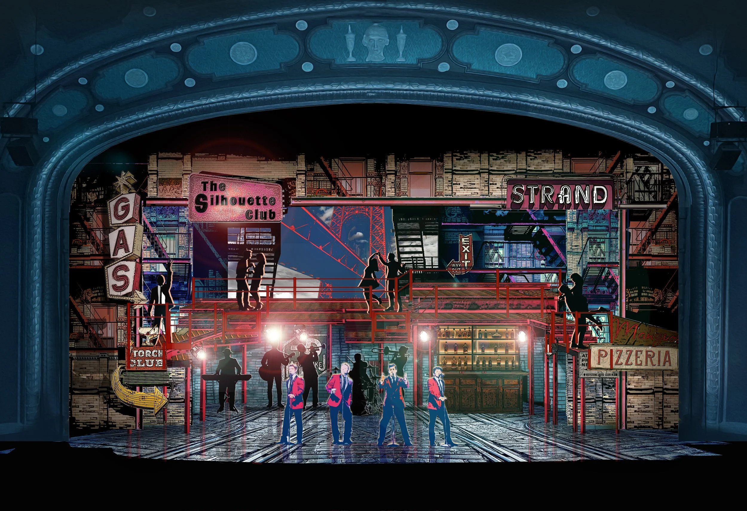Rendering for Jersey Boys at Theatre Cedar Rapids