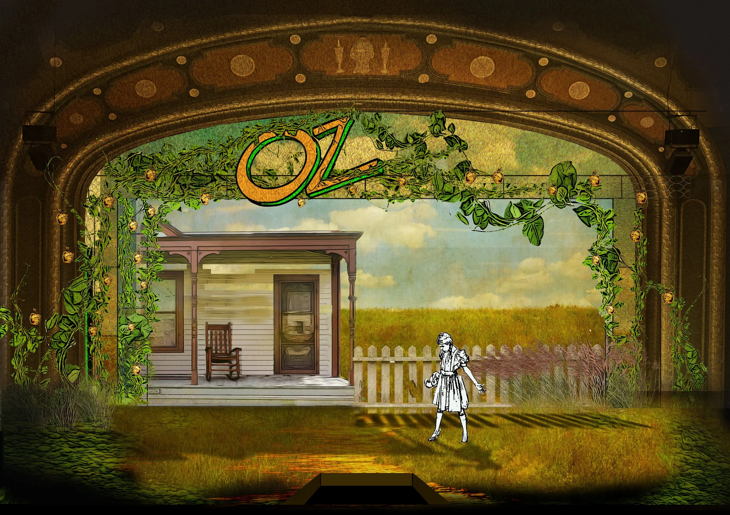 Rendering for The Wizard of OZ at Theatre Cedar Rapids