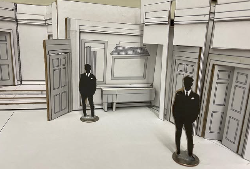 White model for Clue at Theatre Cedar Rapids