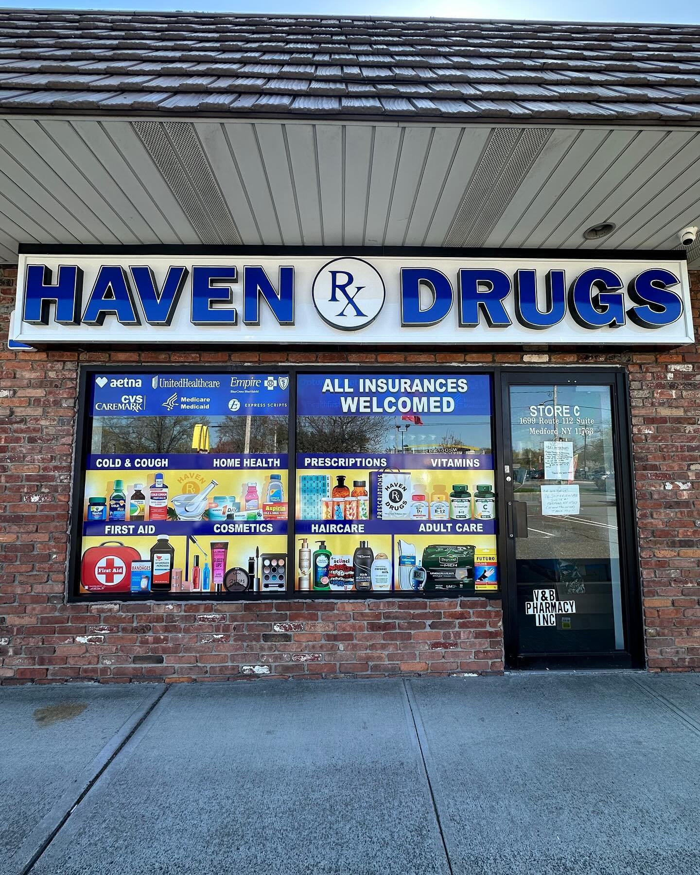 Freshly designed storefront windows for Haven Drugs grand opening. Check out the before &amp; after video.

#pharmacy #windowgraphics #community