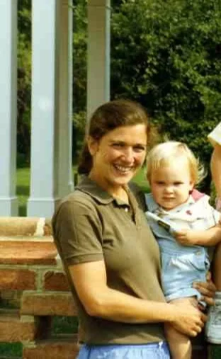 My chubby blond self, clearly a child raised on biscotti, and the OG biscotti maker herself.