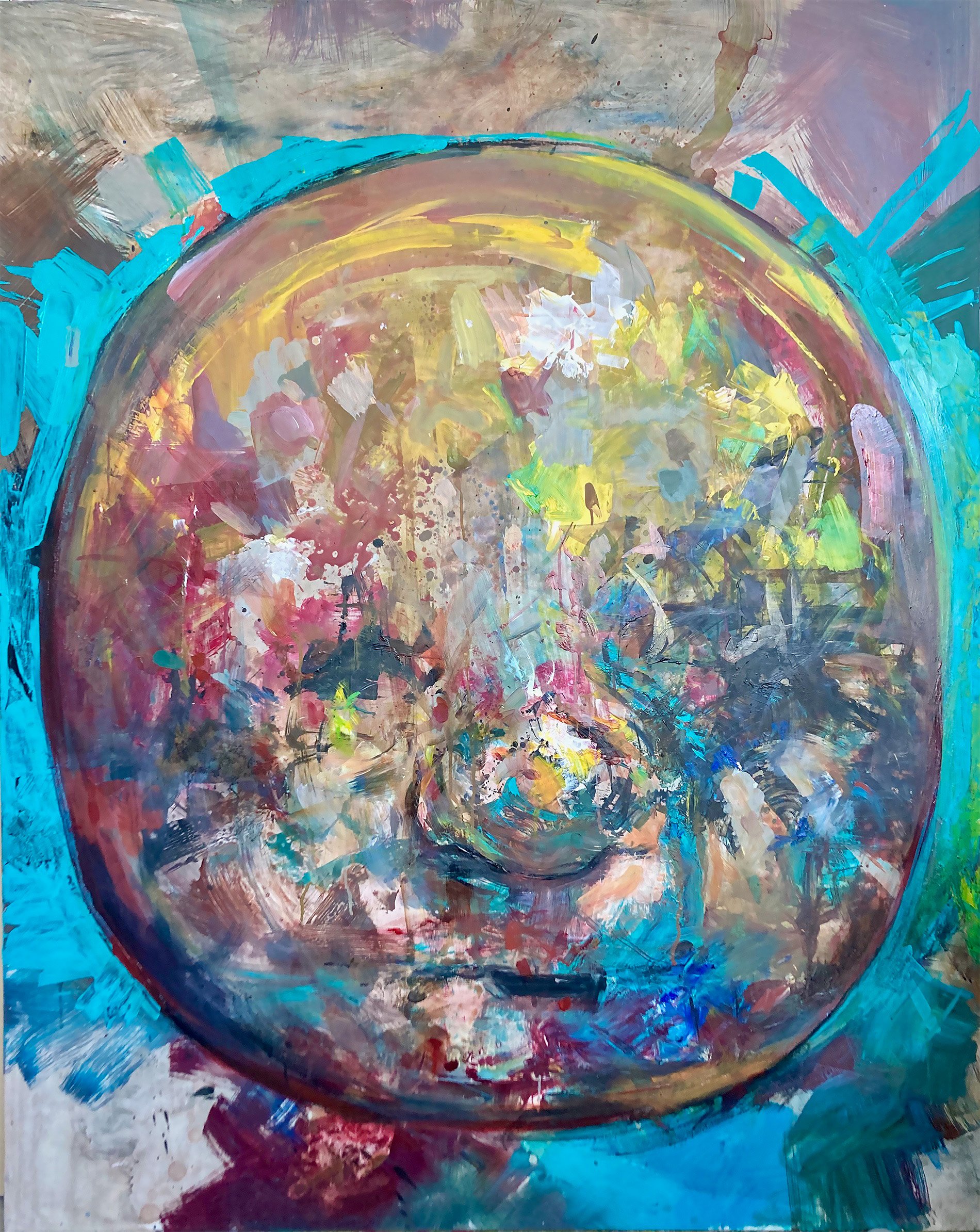  God Head, 2020, Acrylic and oil on panel, 48 x 60” 