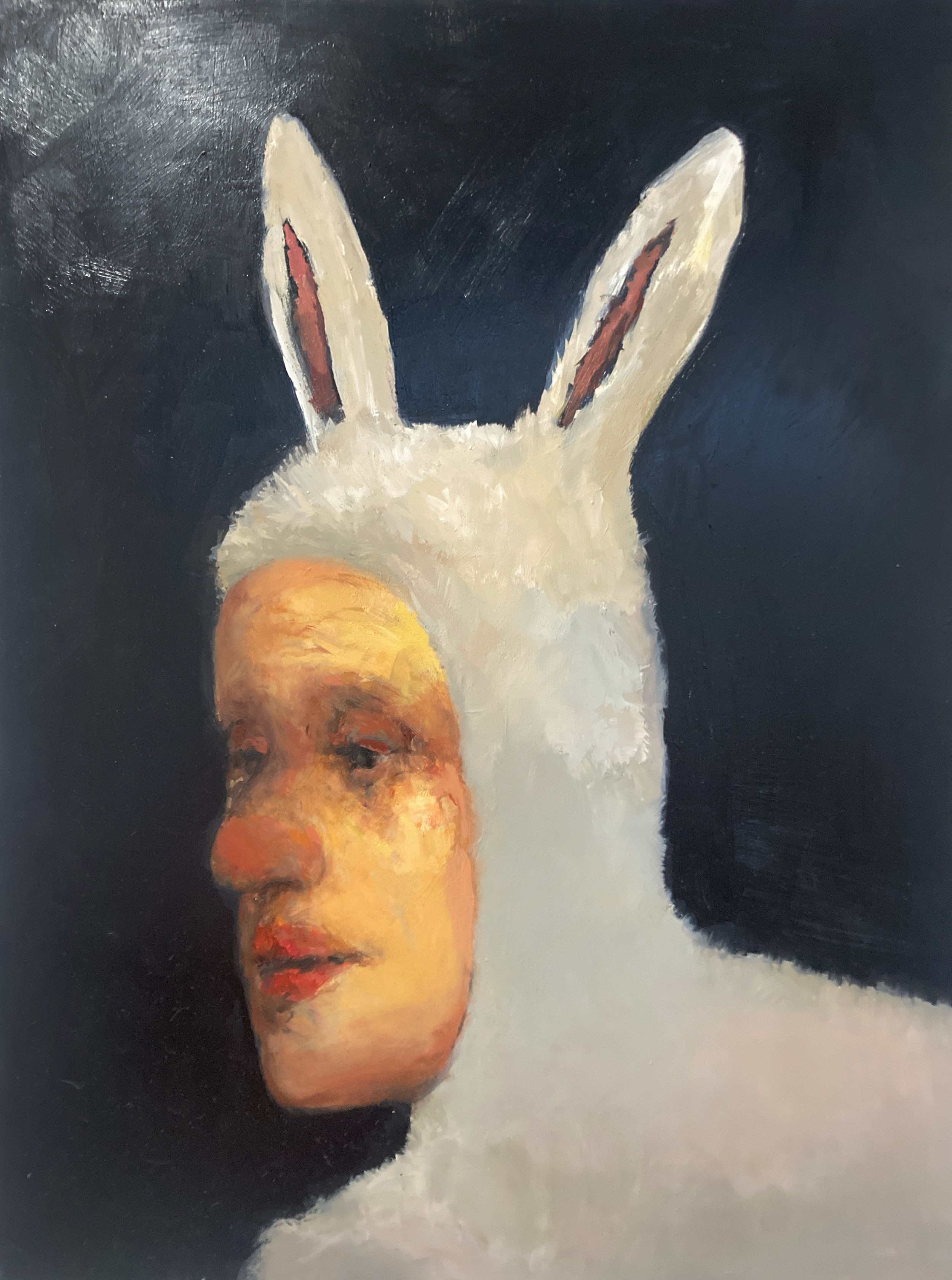  Bunny 3, 2020, Oil on panel, 18 x 24” 
