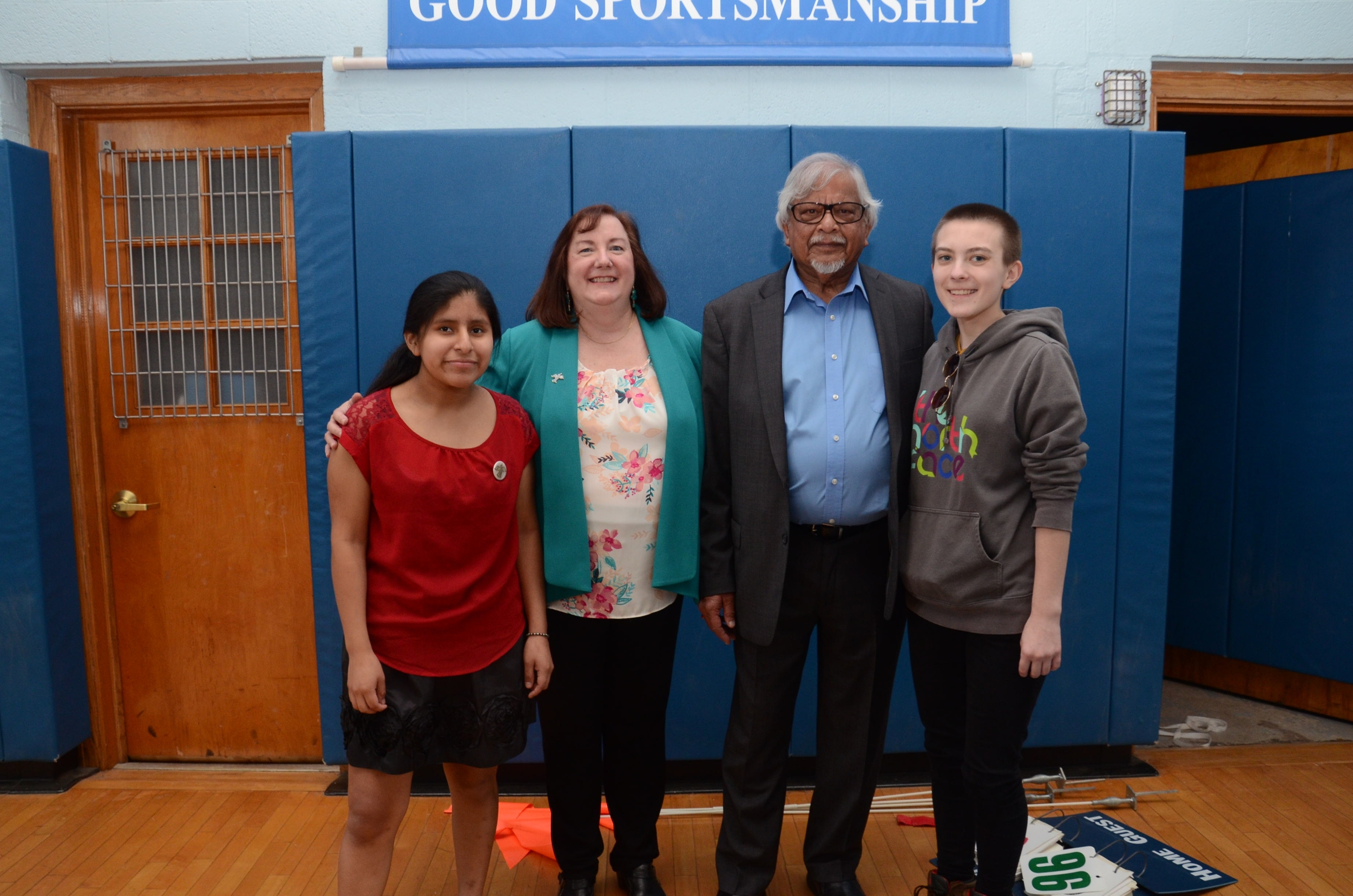 Sister Karen Center Director Vivian Waltz with daughters and Arun Gandhi