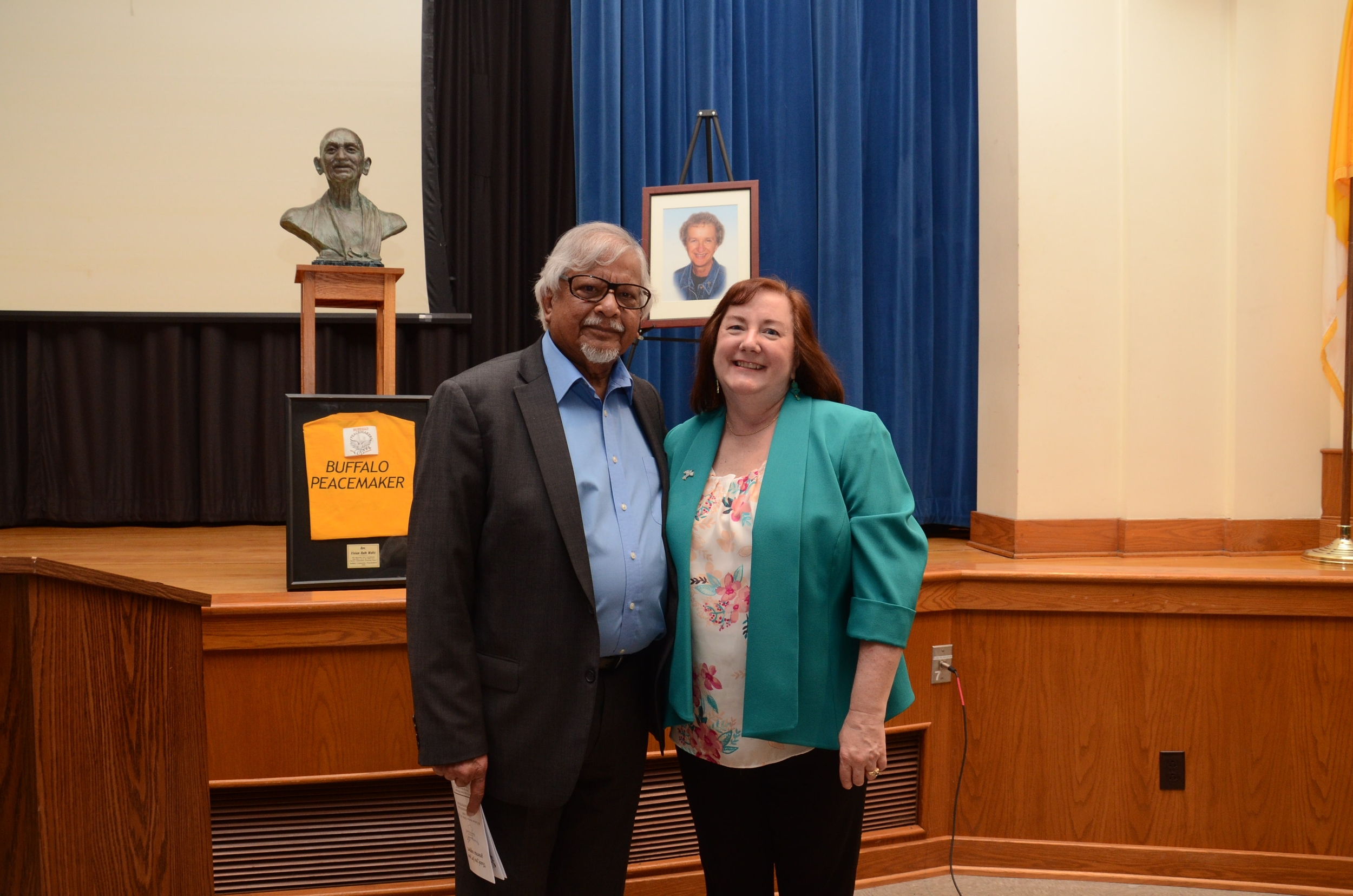 Arun Gandhi and Sister Karen Center Director Vivian Ruth Waltz