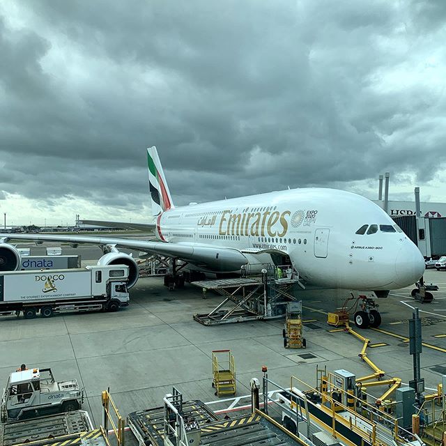 Always impressed with the A380... also London does the best stormy clouds. #expo2020 #expo2020dubai