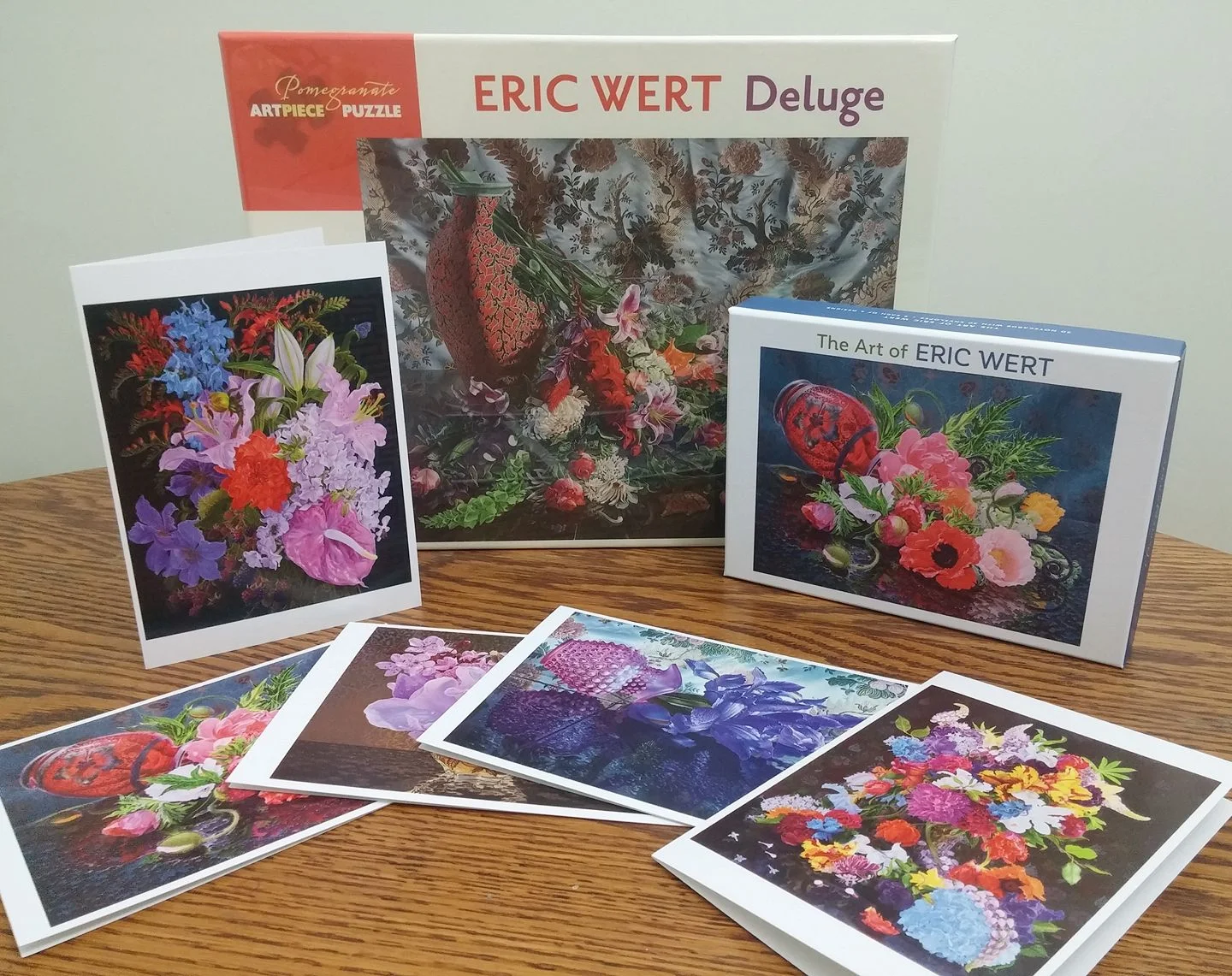 Puzzles and Note cards available from Pomegranate Press. Available Here