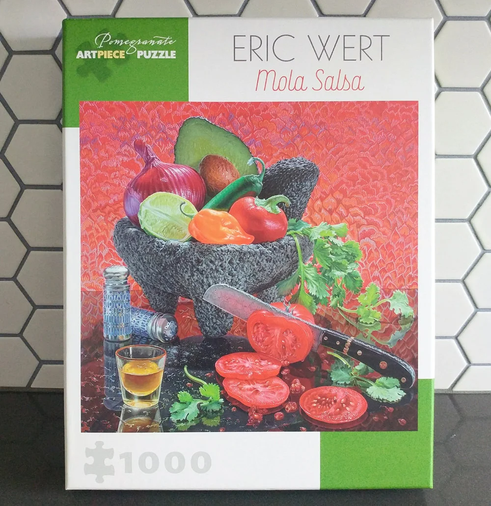 Mola Salsa 1000 piece puzzle from Pomegranate Communications. Available Here