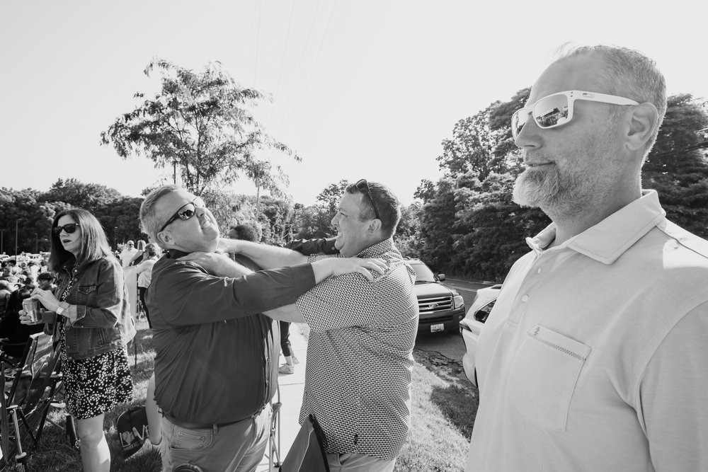  I’m not sure what exactly is happening between Fletcher and Dave, but Officer Hillman (R) seems to have the situation under control, while Beth, teacher and mother of three, is unfazed by this behavior.  