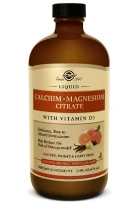 Solgar Liquid Calcuim Magnesium Citrate with Vitamin D3 Orange and Vanilla Flavor