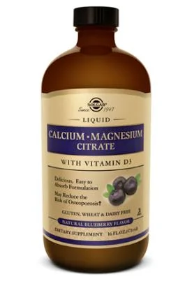 Solgar Calcium Magnesium Citrate with Vitamin D3 Blueberry Flavor
