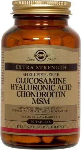 Solgar Extra Strength Glucosamine Hyaluronic Acid Chondroitin MSM (shellfish-free) 