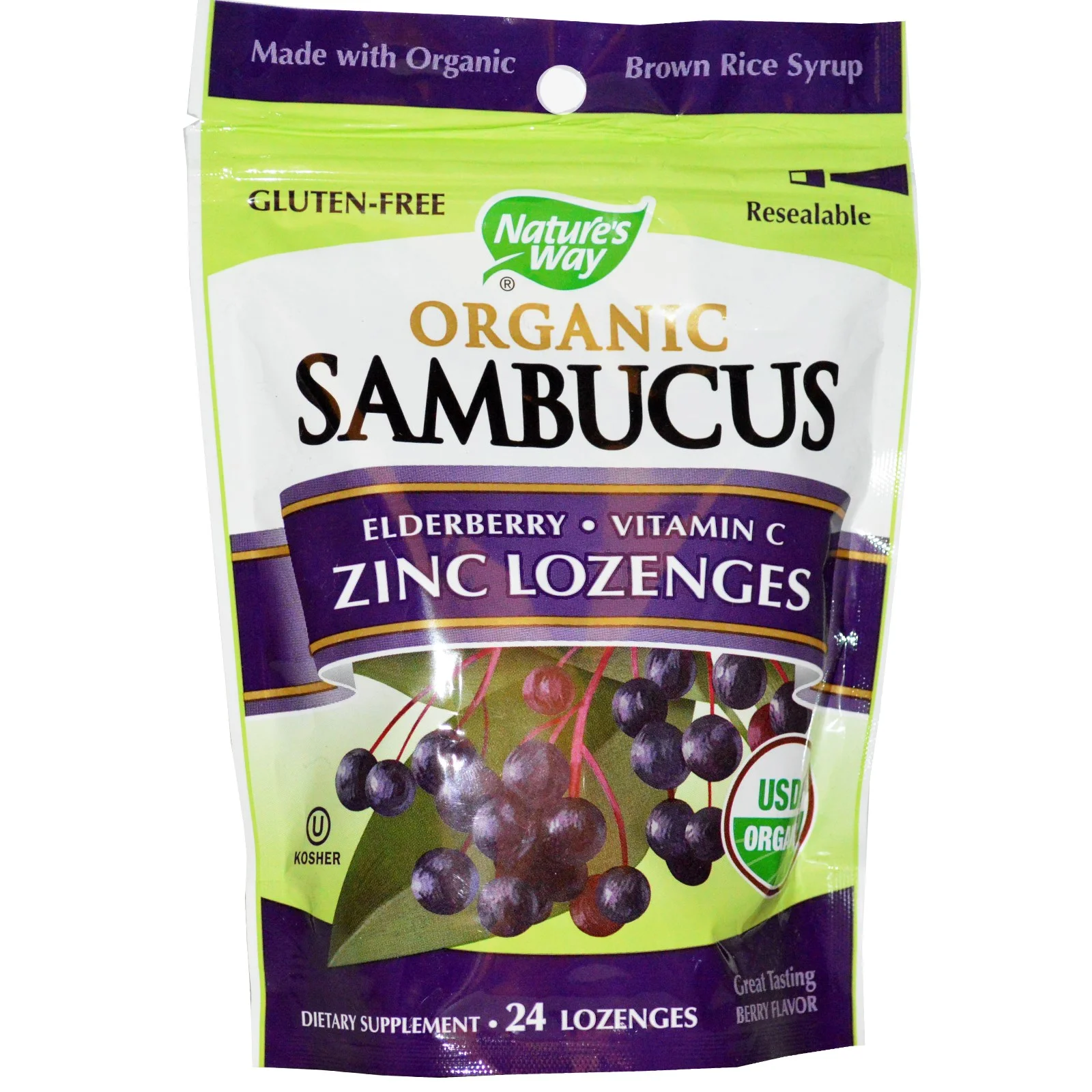 Nature's Way Organic Sambucus Zinc Lozenges
