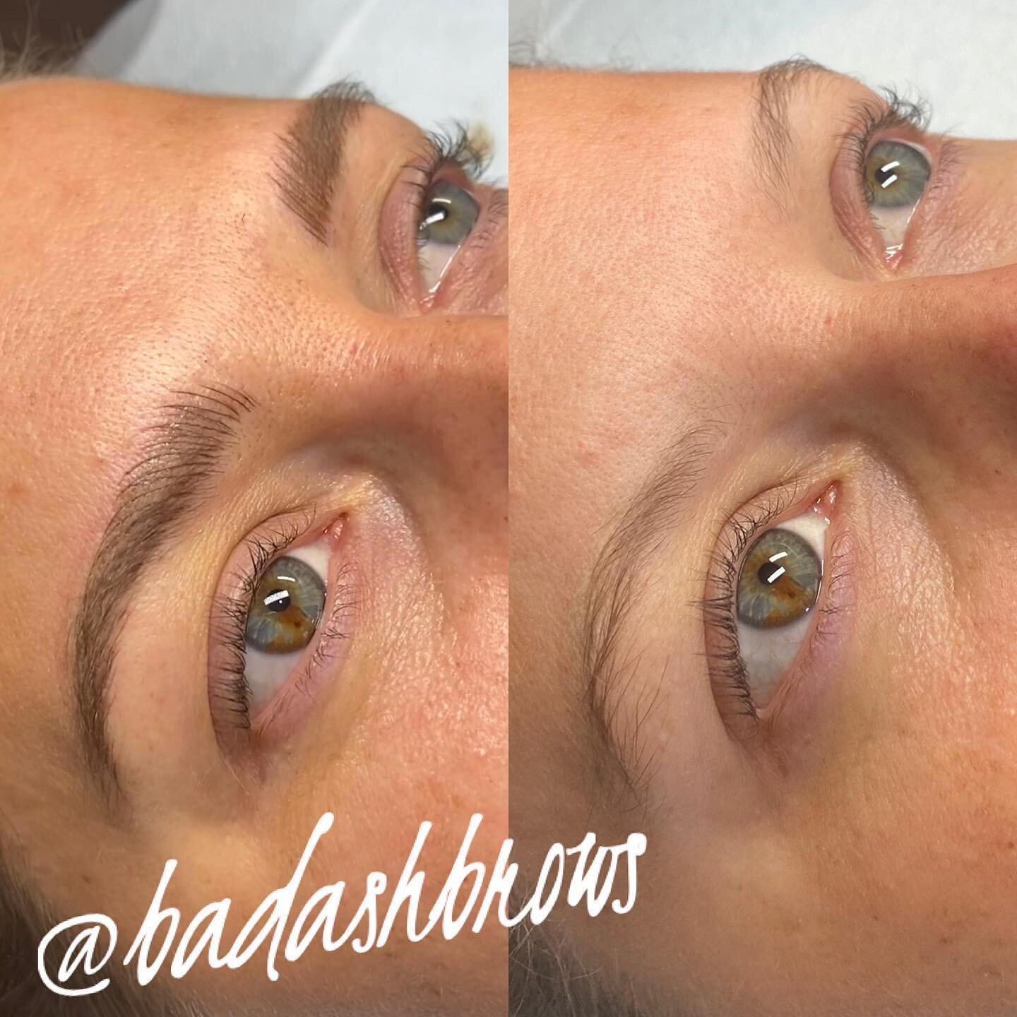 Ok so this is gonna blow your mind!! When I first met this stunner she came to me with brows previously done by another artist in Europe&hellip; many,many years ago. Needing both colour correction and to adjust the placement. Her only option was to h