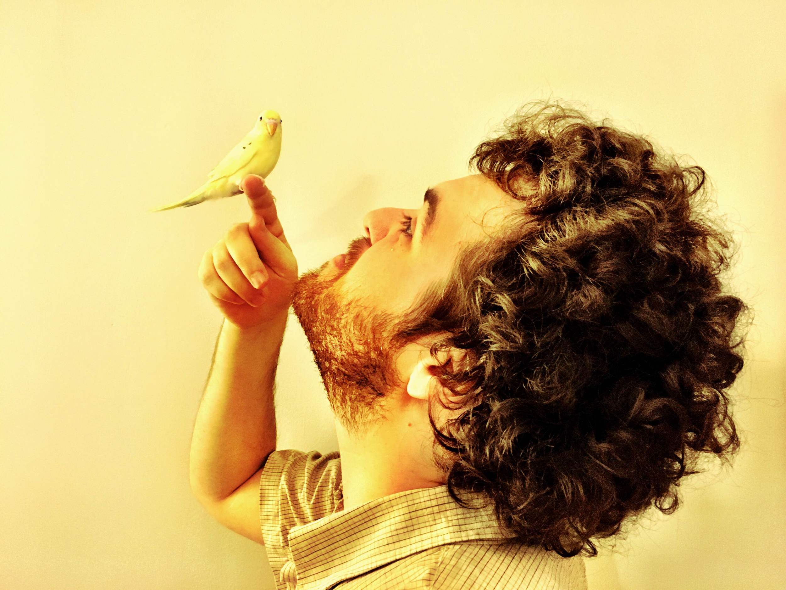 Louis and his bird.