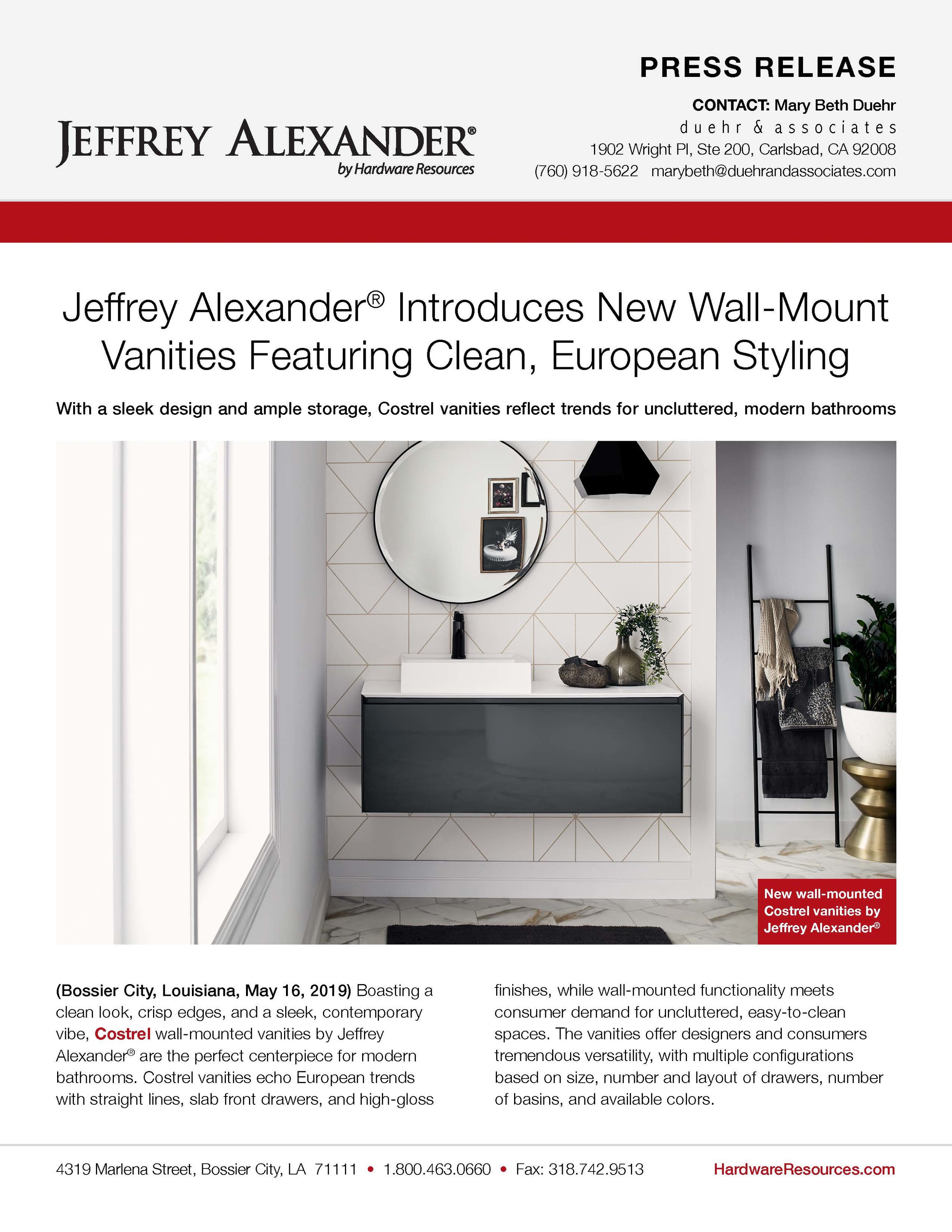 Jeffrey Alexander Press Release