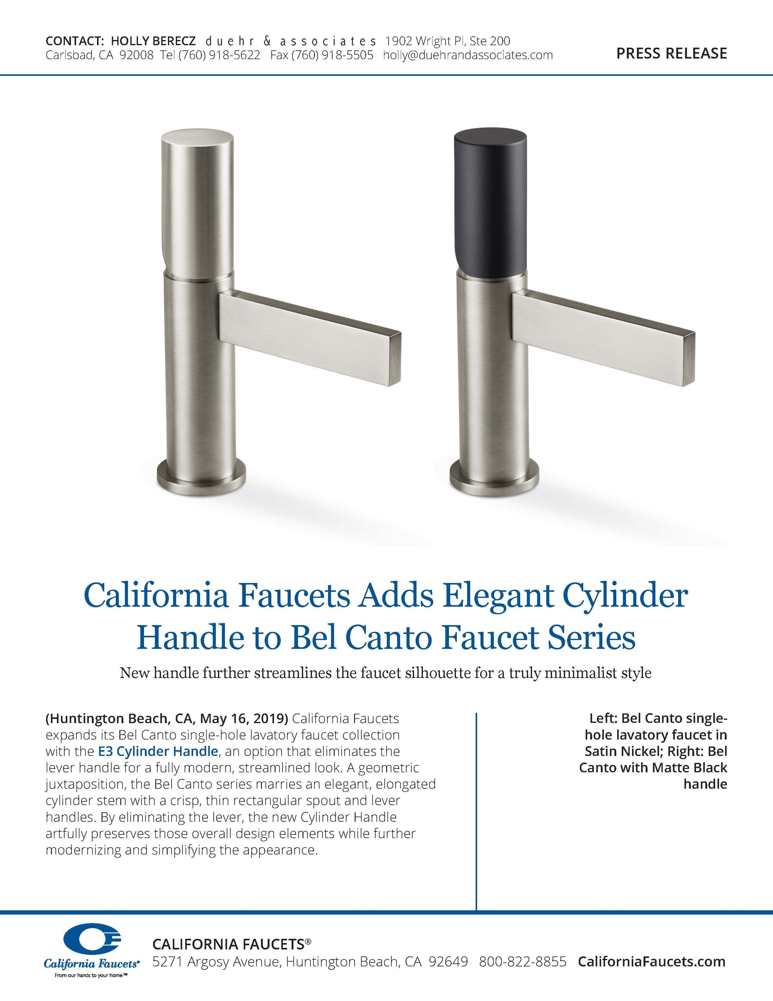 California Faucets Press Release