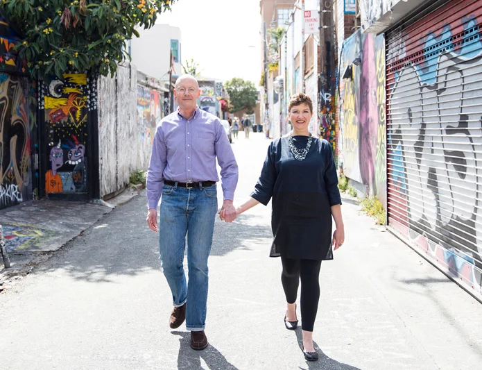 Chuck and Betsy, May 2014: the beginning of our F13 collaboration. Photo by Sarah Deragon.