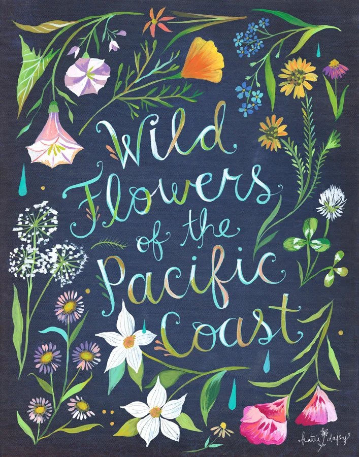 "Wild Flowers of the Pacific Coast" © Katie Daisy
