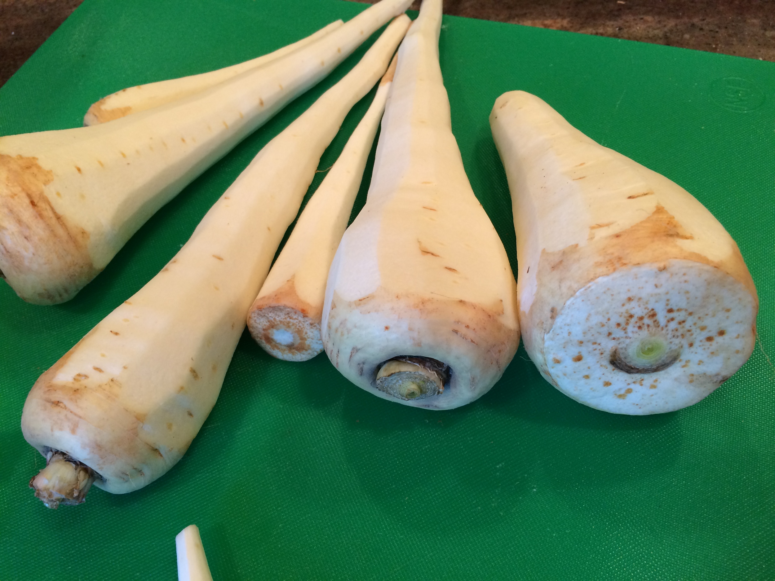 peeled parsnips