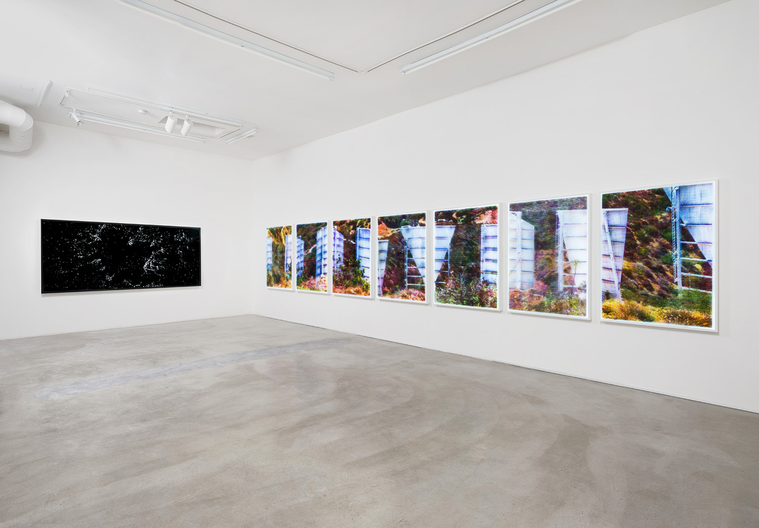 Installation View of "Matthew Brandt: Velvet and Bubble Wrap" at M+B, Los Angeles