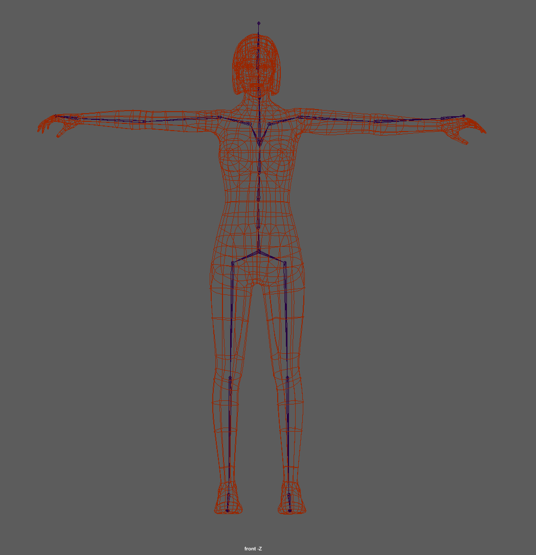  Example of base model. Different shaders, hats and accessories etc. could be turned on and off for a variation of figures. 