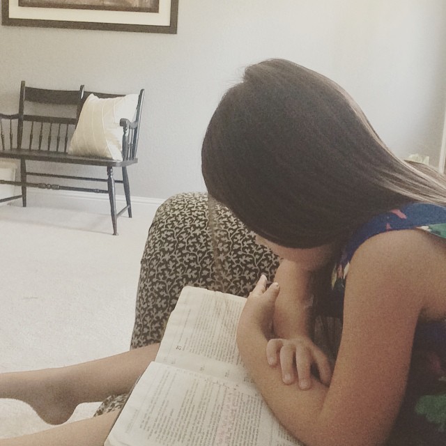 Truth be told, this morning I handed over my Bible for her to explore while I cracked open the ol' Bible app. (See YouVerson.com.) Otherwise, I wouldn't have been able to process what I was reading. :) 