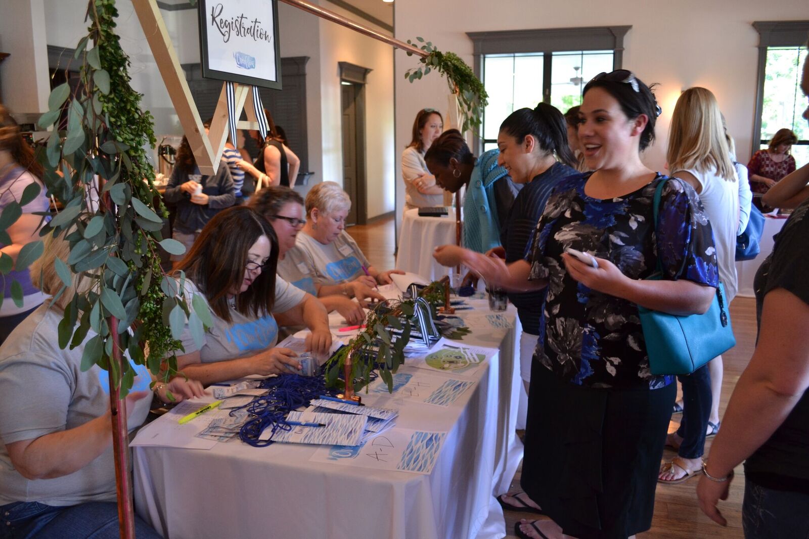 Our amazing volunteers are getting everyone checked in for the day!