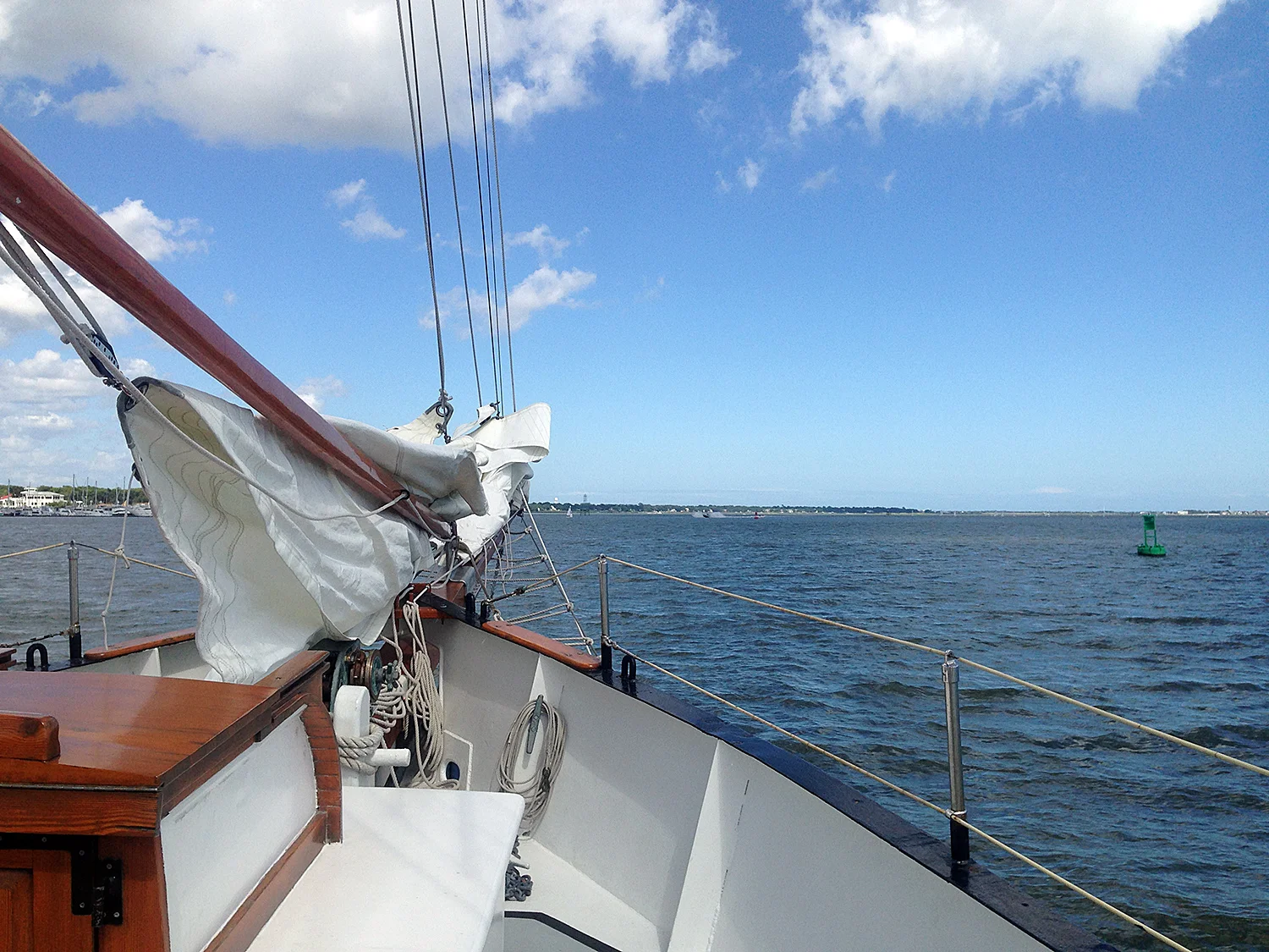 The prow of our schooner.