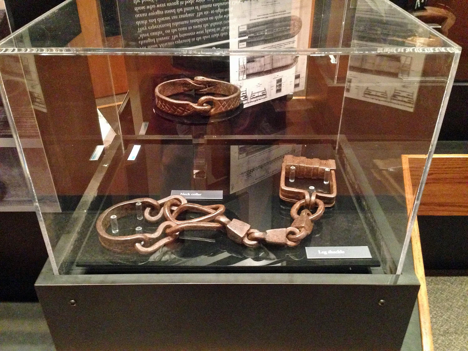 Collar and shackles at Fort Moultrie.