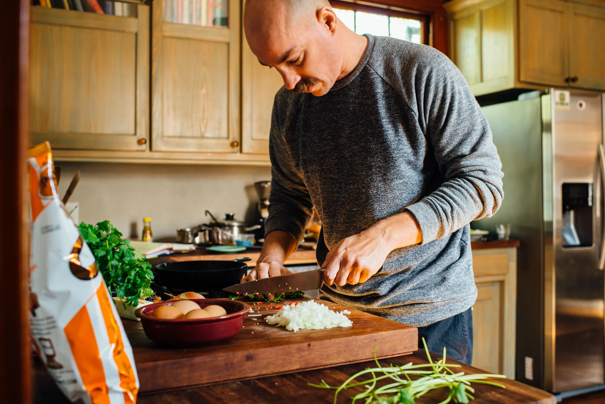 Me, cooking it up. 📷: Denny Culbert